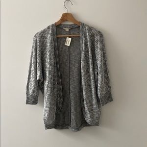 Aeropostale Grey and White Light Knit Cardigan